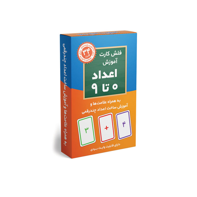فلش کارت آموزش اعداد 0 تا 9 (به همراه علامت ها و آموزش ساخت اعداد چندرقمی)